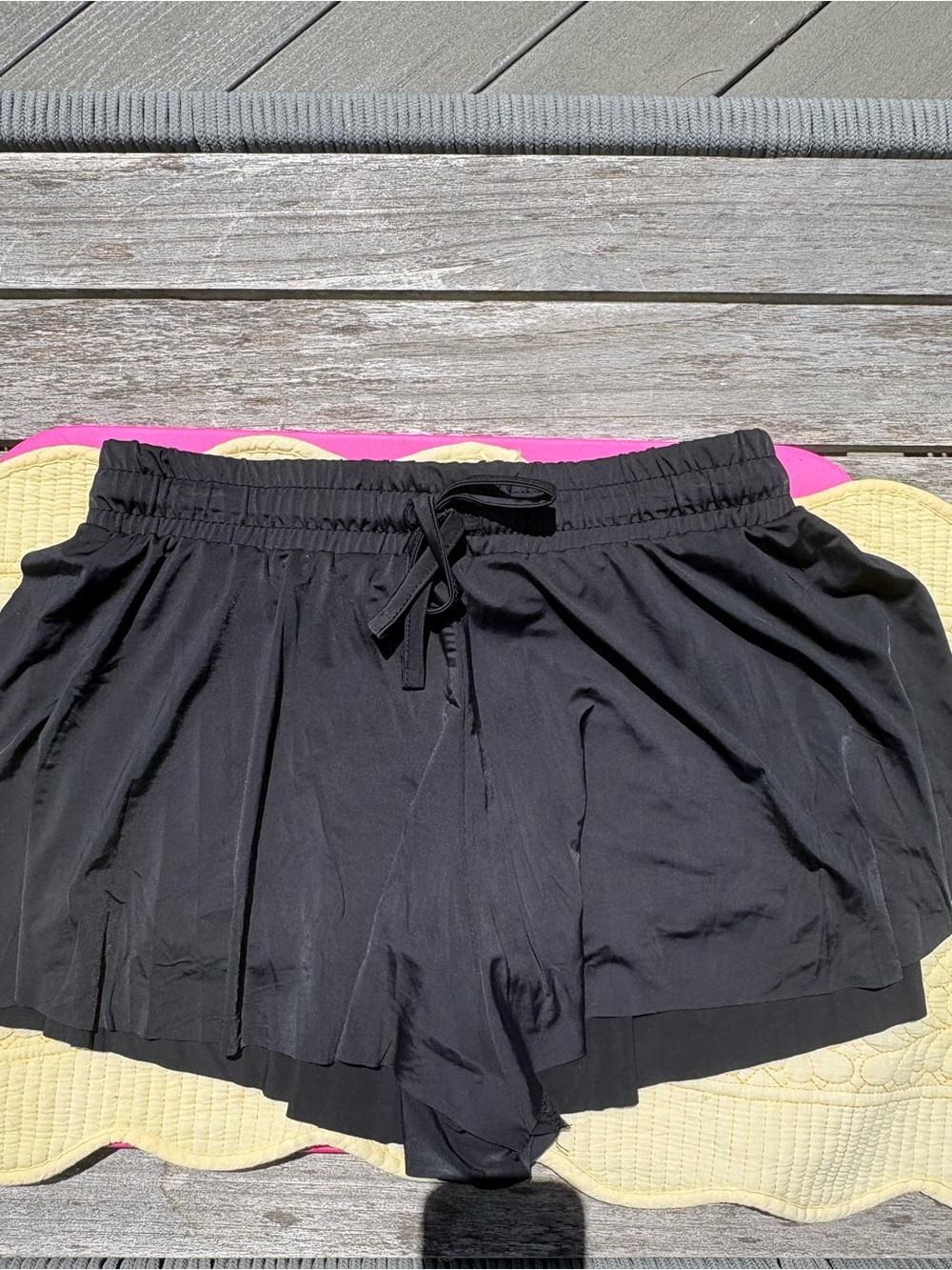 Kids Black Drawstring Lounge Shorts
